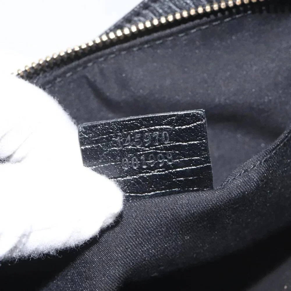 GUCCI GG Canvas Sherry Line Accessory Pouch Black Khaki 145970 Auth KD125V - Picture 2 of 14